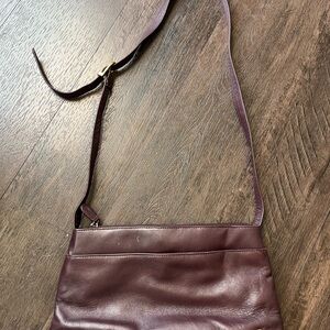 Etienne Aigner burgundy Leather Shoulder Bag